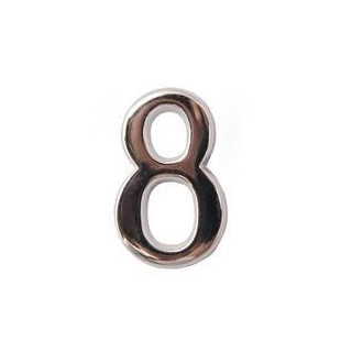 Cyfra "8" 5cm chrom lakier samoprzylepna